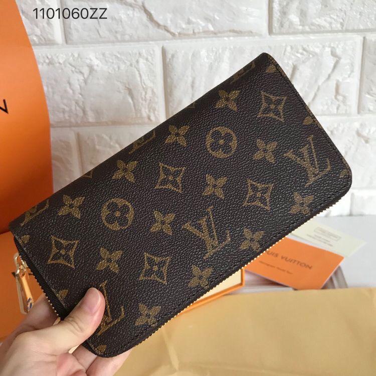 ( LV ) High Quality Zipper Wallet With Dust Cover,Brand Card & Brand Box Same as Picture