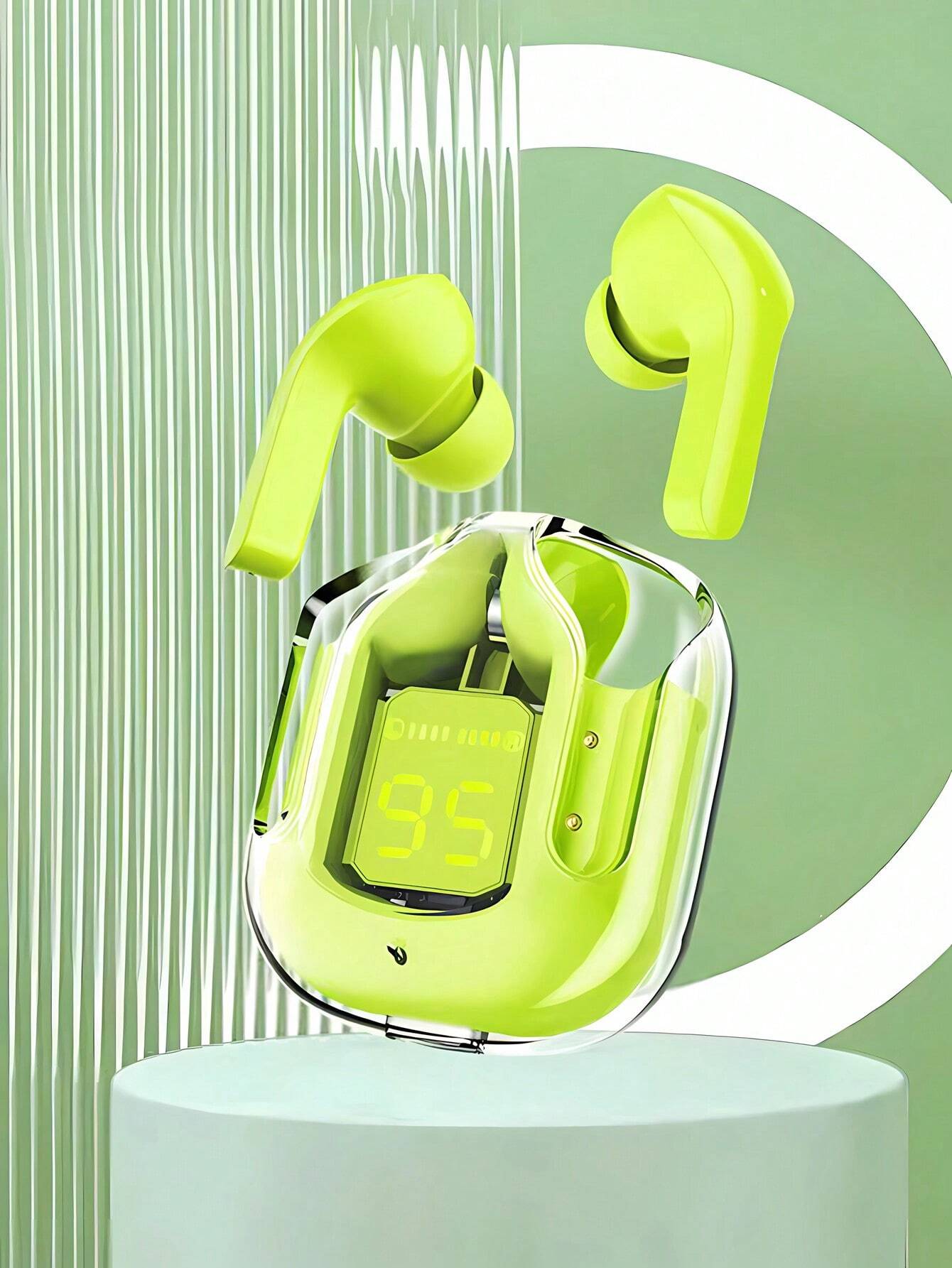 Air31 Wireless Earbuds Transparent With Deep Bass & Battery Display TWS Wireless Bluetooth( Random colors)