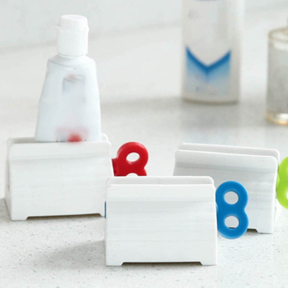 Pack of 3 Plastic Rotary Toothpaste Squeezer Device - Durable Rolling Tube Paste Squeezer & Dispenser - Manual Rotary Paste Holder