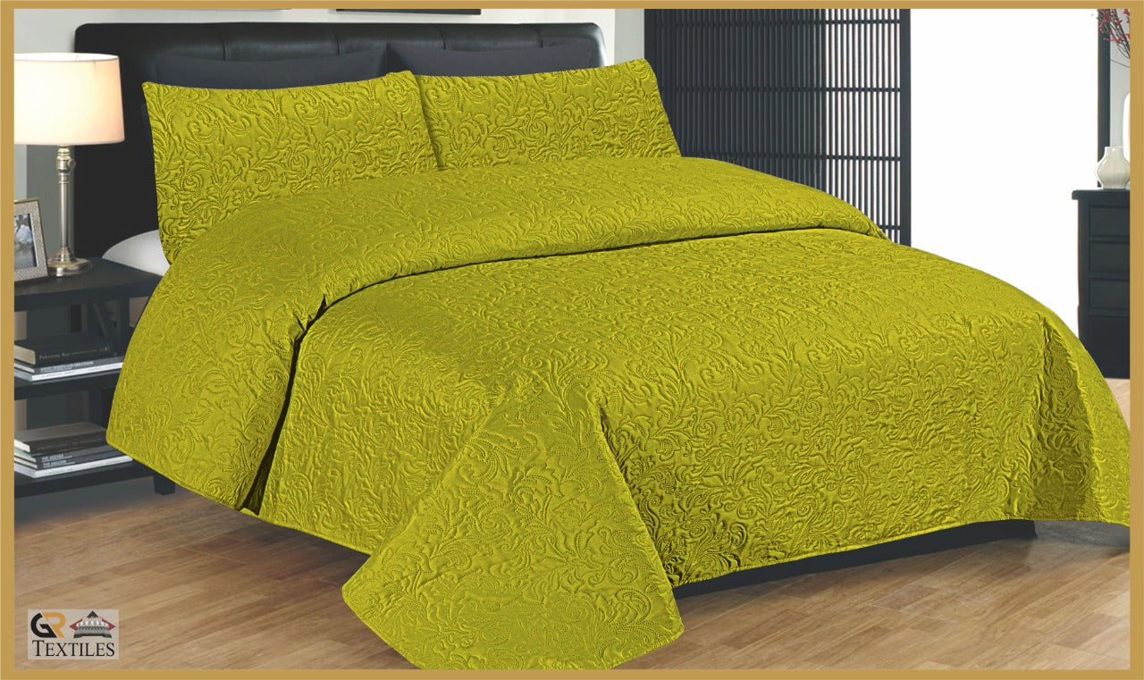 Luxury Cotton Bedspread Fully Quilted & Ultra Sonic Embossed