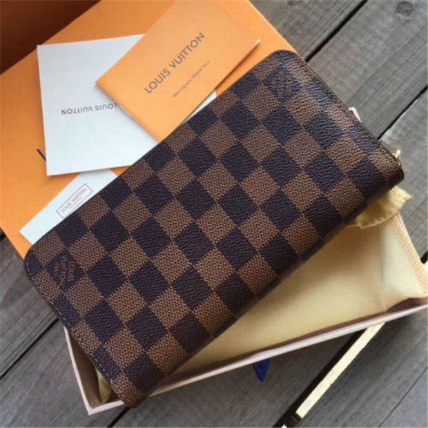( LV ) High Quality Zipper Wallet With Dust Cover,Brand Card & Brand Box Same as Picture