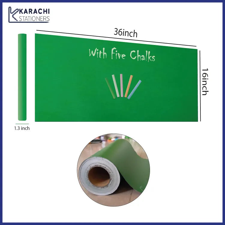 Greenboard Vinyl Sticker Chalkboard For Kids Greenboard Sticker For Wall Green Matte Adhesive Chalkboard Contact Paper Vinyl Wall Decal Poster Alternative With 5pcs Bonus Chalks Peel & Stick