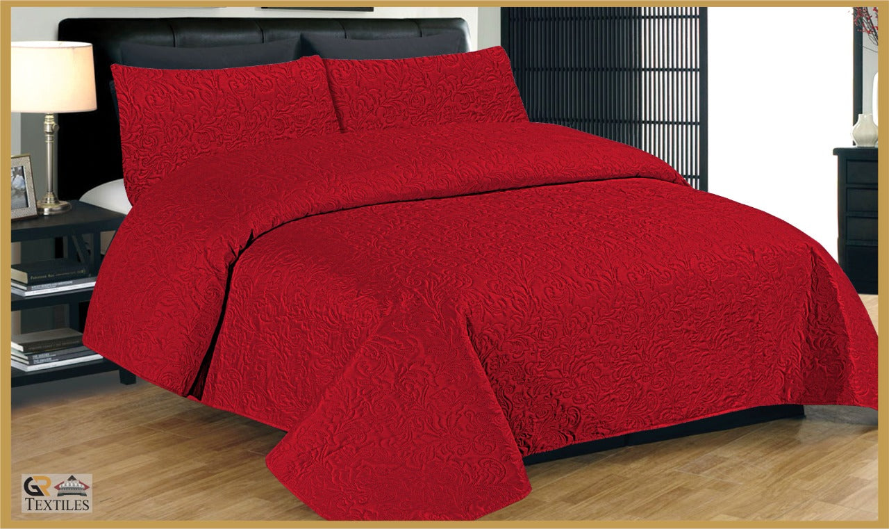 Luxury Cotton Bedspread Fully Quilted & Ultra Sonic Embossed
