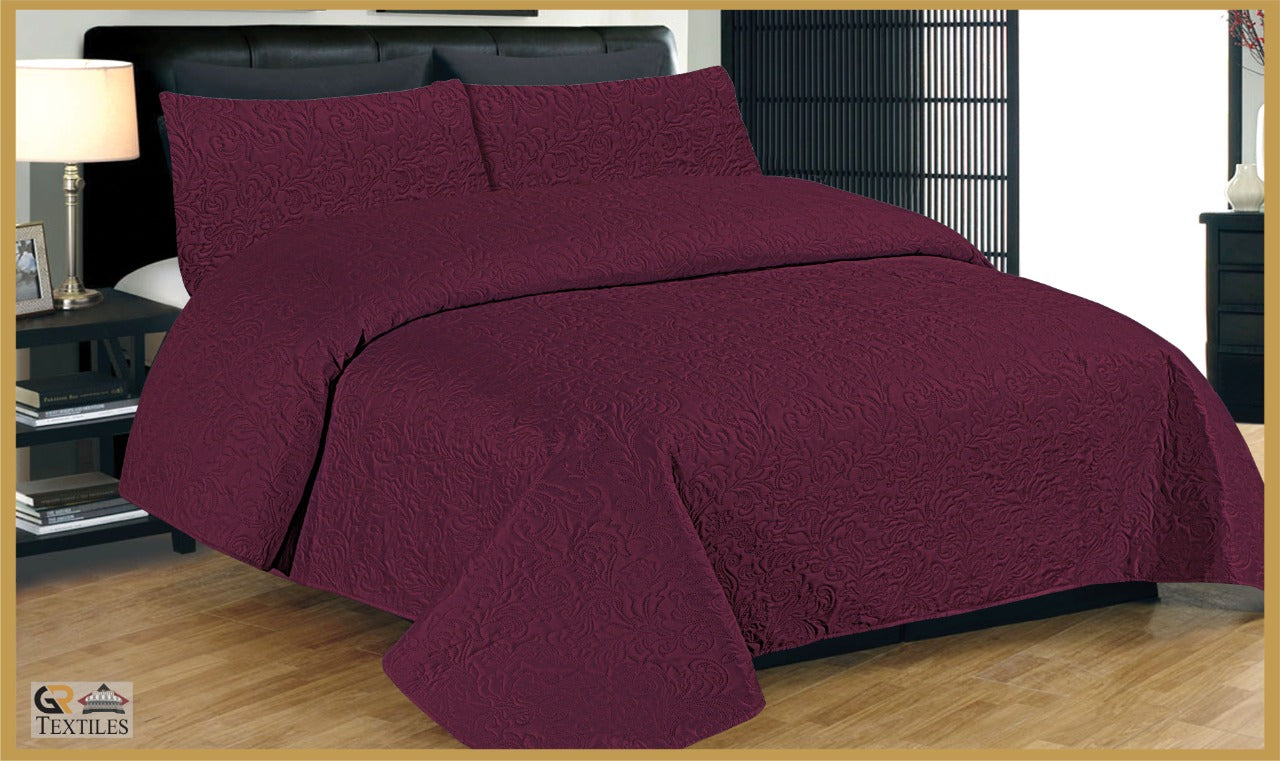 Luxury Cotton Bedspread Fully Quilted & Ultra Sonic Embossed