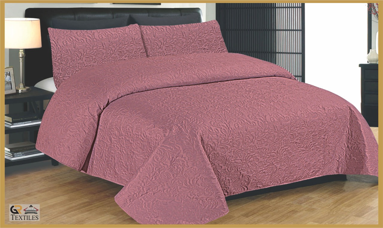 Luxury Cotton Bedspread Fully Quilted & Ultra Sonic Embossed