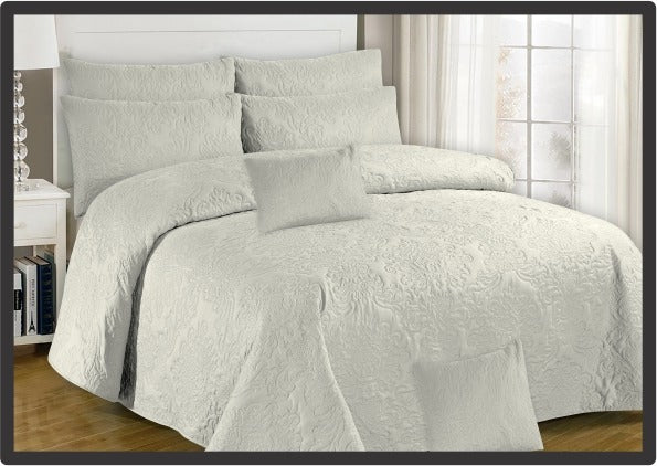 Luxury Cotton Bedspread Fully Quilted & Ultra Sonic Embossed