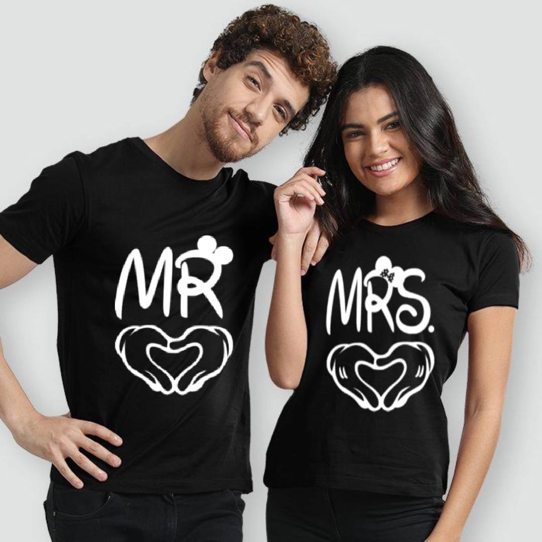 Mr & Mrs Summer Couple Printed T-Shirt