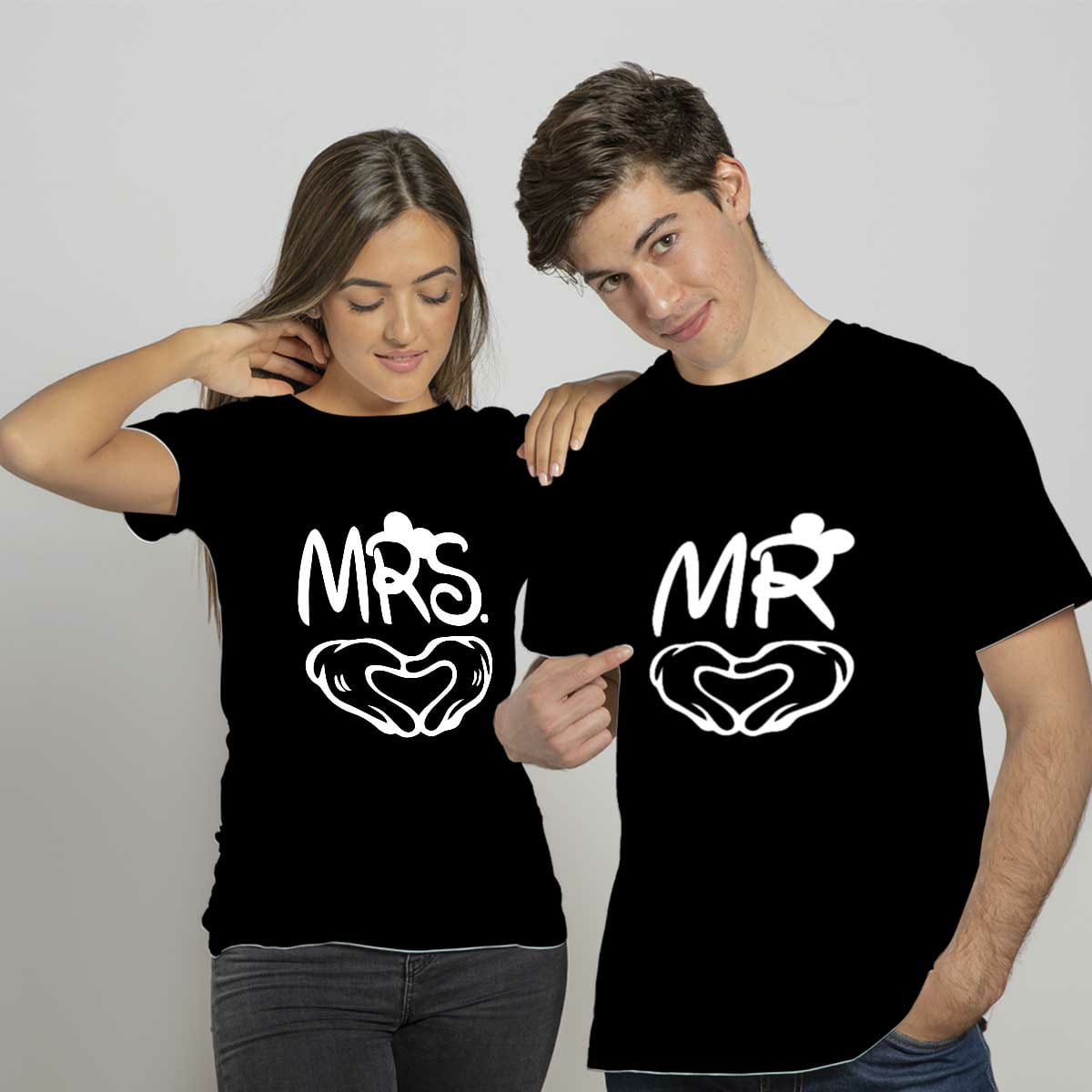Mr & Mrs Summer Couple Printed T-Shirt