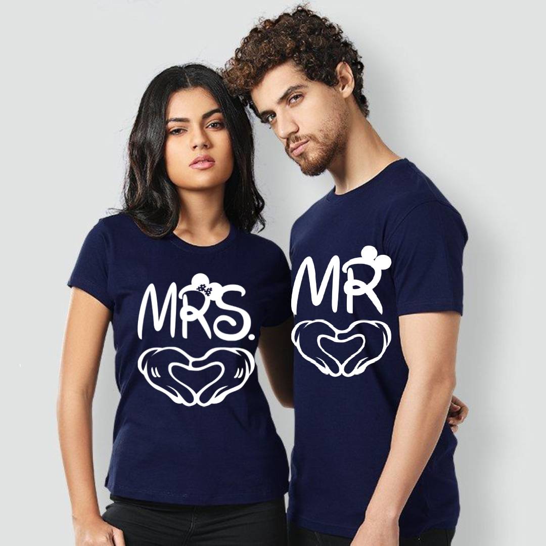 Mr & Mrs Summer Couple Printed T-Shirt