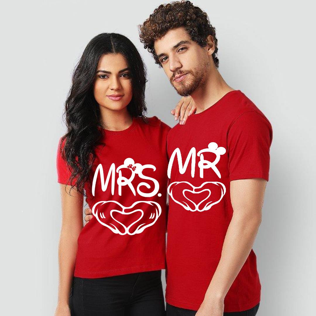 Mr & Mrs Summer Couple Printed T-Shirt