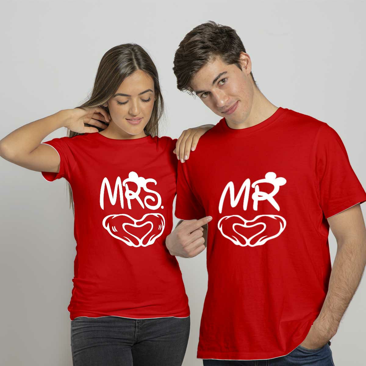 Mr & Mrs Summer Couple Printed T-Shirt