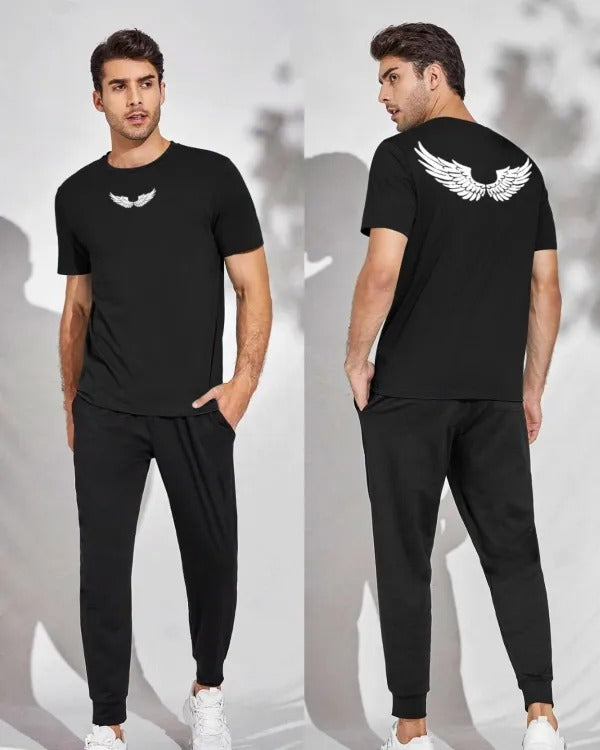 Stylish Eagle Printed Summer Tshirt Trouser Tracksuit for Men