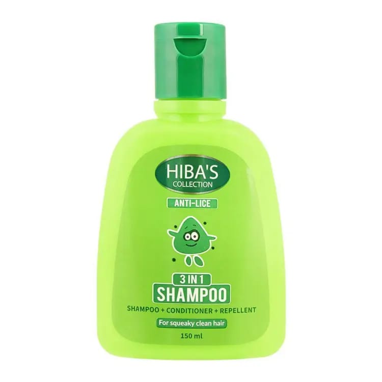 Hiba's Collection Anti Lice 3-In-1 Shampoo + Conditioner + Repellant, For Squeaky Clean Hair, 150ml