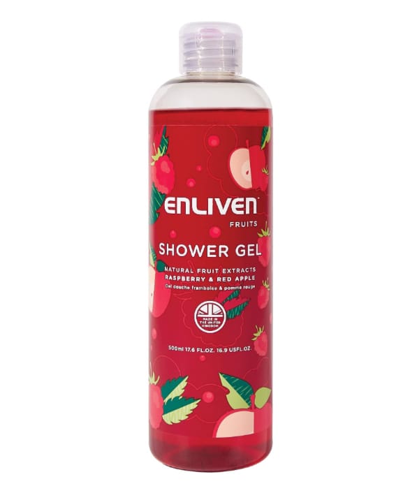Double the fun with Enliven Coconut & Vanilla and Raspberry & Red Apple Shower Gels 500 ML each