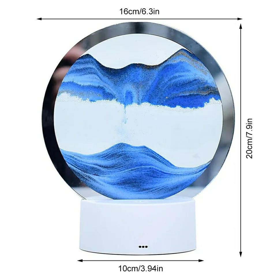 RGB 16 Colors LED Sandscape Lamp 3D Moving Sand Art Night Light Hourglass Light Quicksand Table Lamp Home Decorv