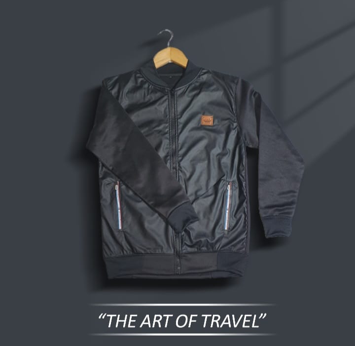 Rexine Zipper Design jacket black