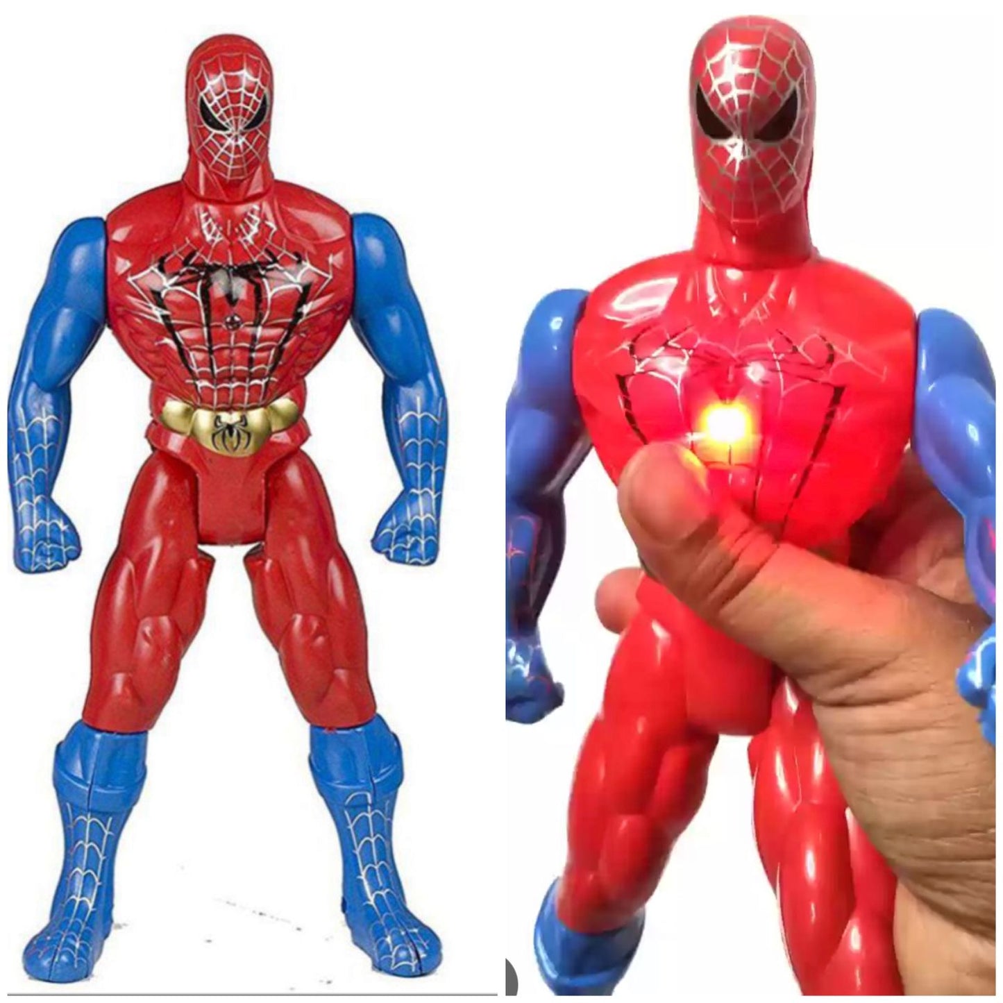 Action Figure Spiderman with led light , Length 10 inches Good Quality Plastic