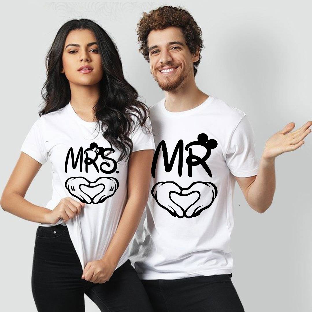 Mr & Mrs Summer Couple Printed T-Shirt