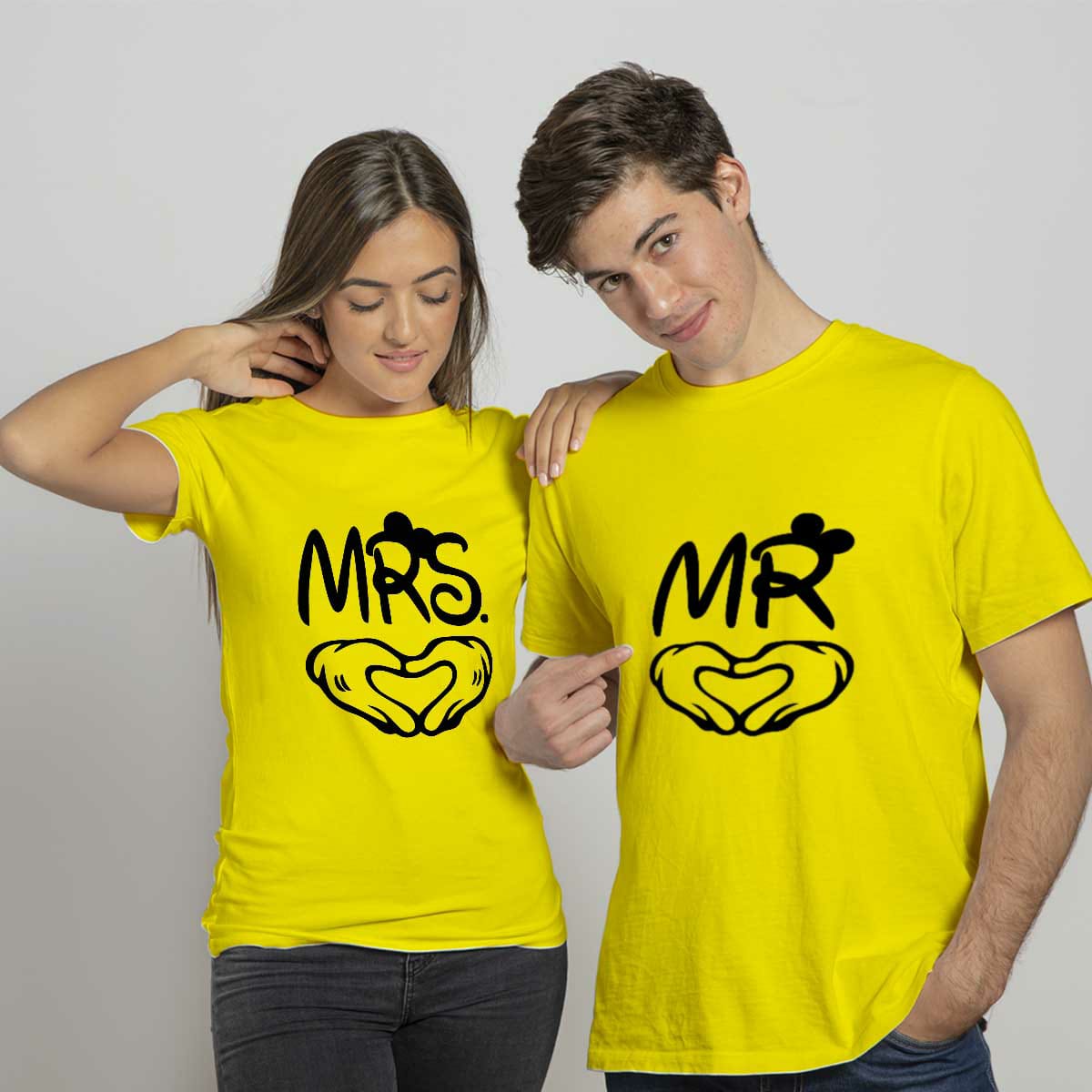 Mr & Mrs Summer Couple Printed T-Shirt