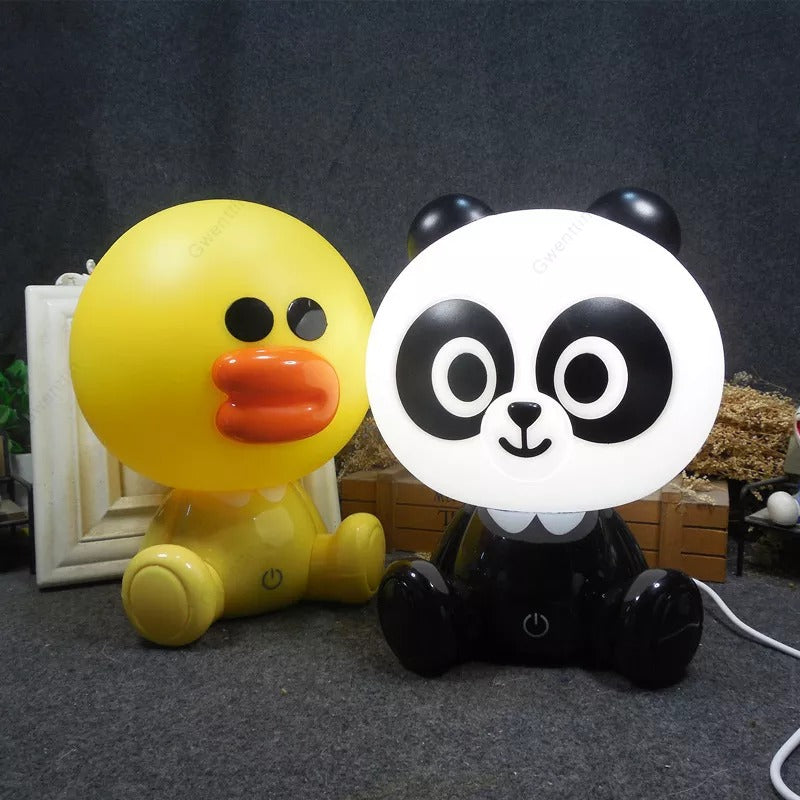 Panda & Sally Chicken Night Lamp LED Cartoon USB Night Lights Children Table Lamps Baby Bedroom Bedside Home Decor Gift For Kids