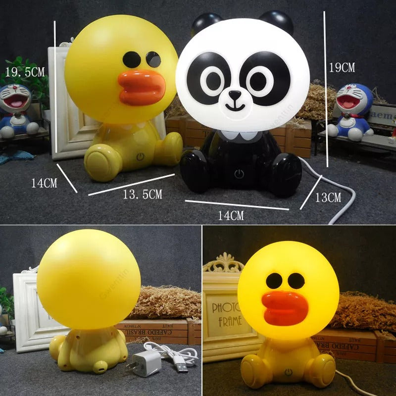 Panda & Sally Chicken Night Lamp LED Cartoon USB Night Lights Children Table Lamps Baby Bedroom Bedside Home Decor Gift For Kids