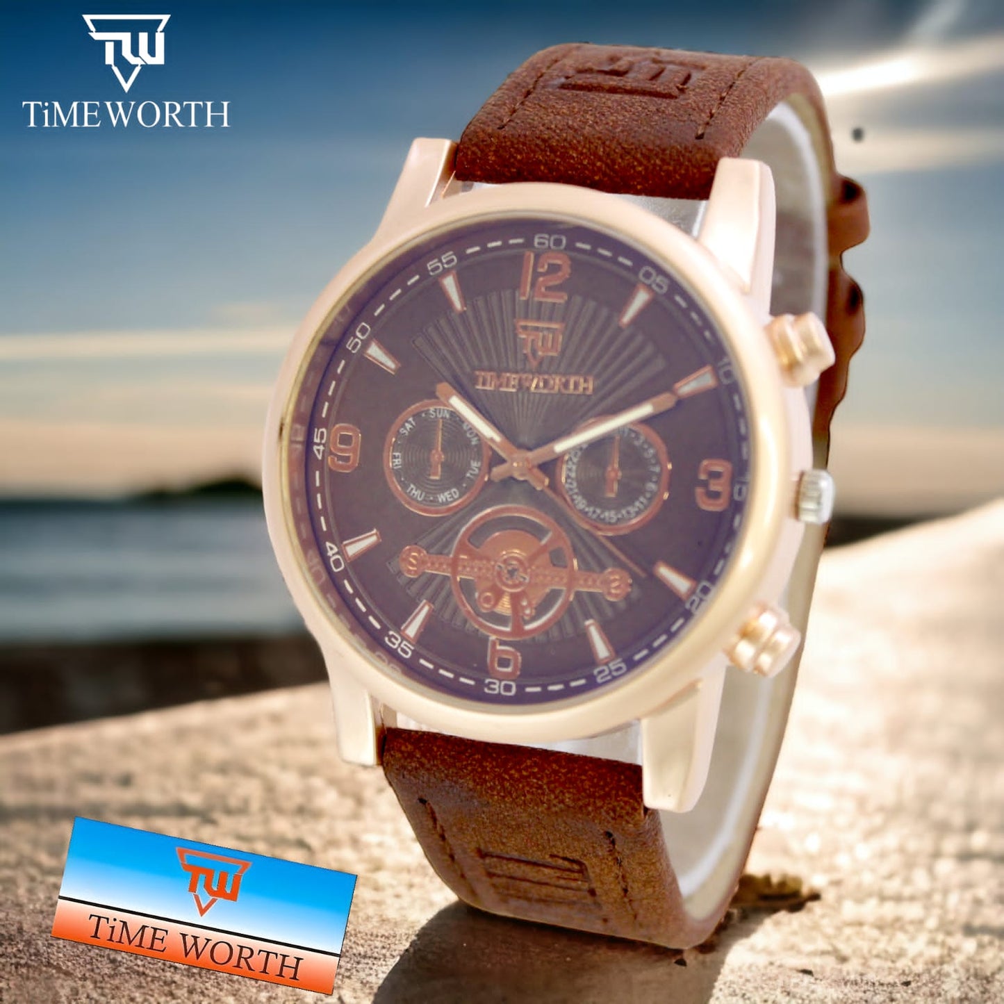 Timeworth Chronograph Round Dial Stylish Watch