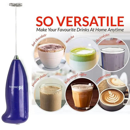 (pack of 50) (only bulk orders) Electric Egg Beater Milk Drink Coffee Whisk Mixer Foamer Mini Handle Stirrer Practical Cooking Tool Kitchen Mini Whisk(random color)