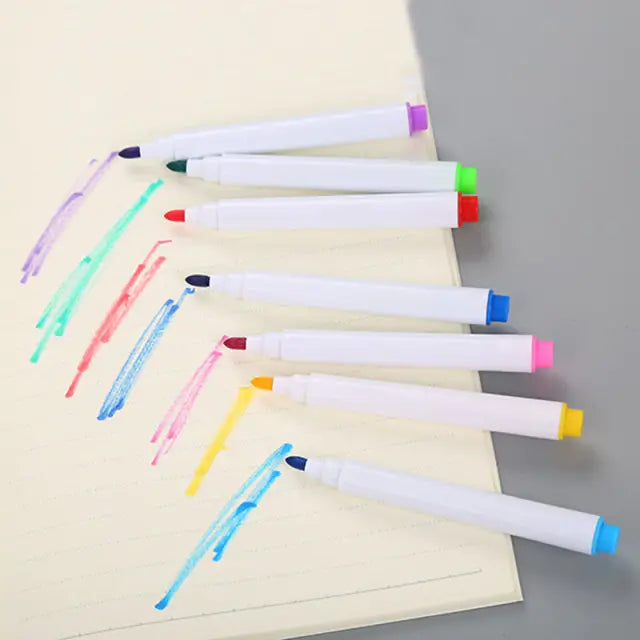 Pack Of 10 Black Color - School classroom Whiteboard Pen Dry White Board Markers Built In Eraser Student children's drawing pen - (Only Black Color)