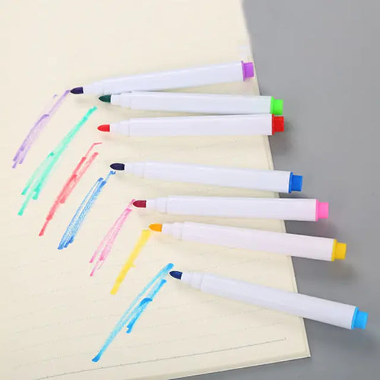 Pack Of 10 Black Color - School classroom Whiteboard Pen Dry White Board Markers Built In Eraser Student children's drawing pen - (Only Black Color)