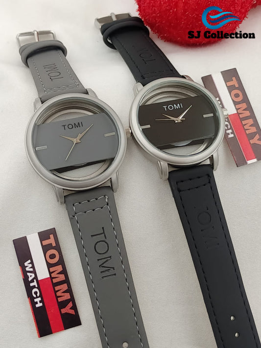 Tomi Watch Leather Strap With Normal Box