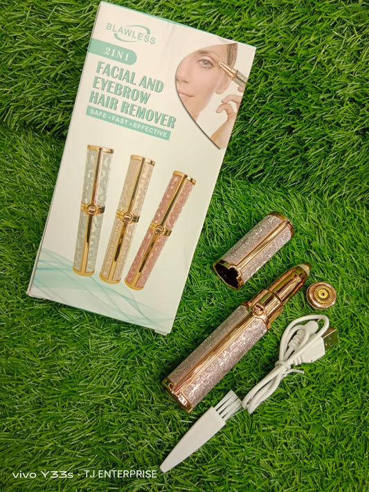 Flawless 2 In 1 Electric Eyebrow Trimmer Makeup Painless Eye Brow Epilator Mini Shaver Razor Portable Facial Body Hair Remover For Women